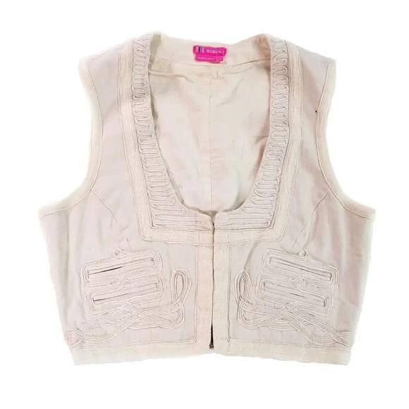 BCBGirls Vintage Beige Vest Size Small - Picture 1 of 4